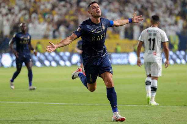 Ronaldo Celebrates A Goal Against Opponents Al-Shabab