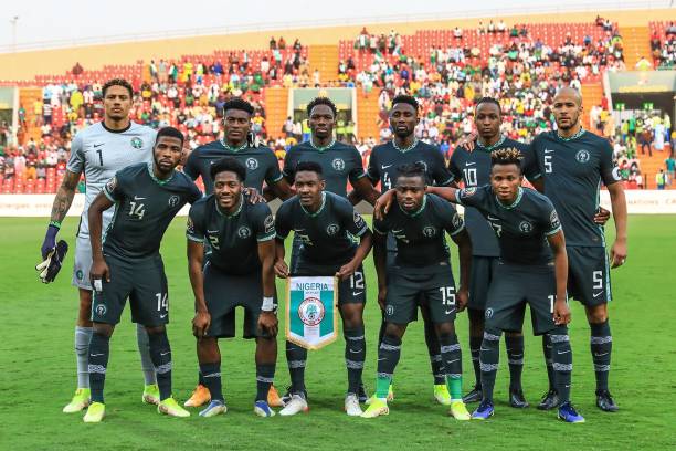 The Super Eagles before a match against Egypt