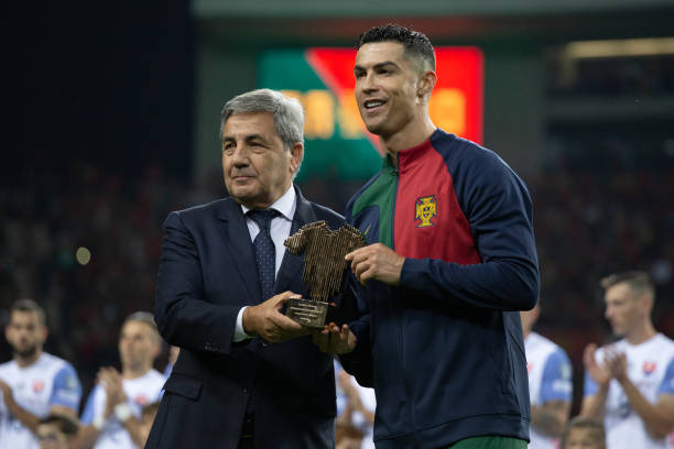 Cristiano Ronaldo with coach