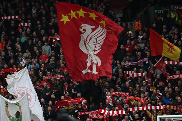 Liverpool's fans waving their banner