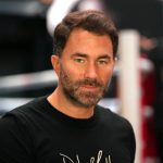 Boxing promoter Eddie Hearn during a media workout at Outernet London.