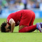 Mohamed Salah of Liverpool celebrates after scoring the team's second goal from a penalty