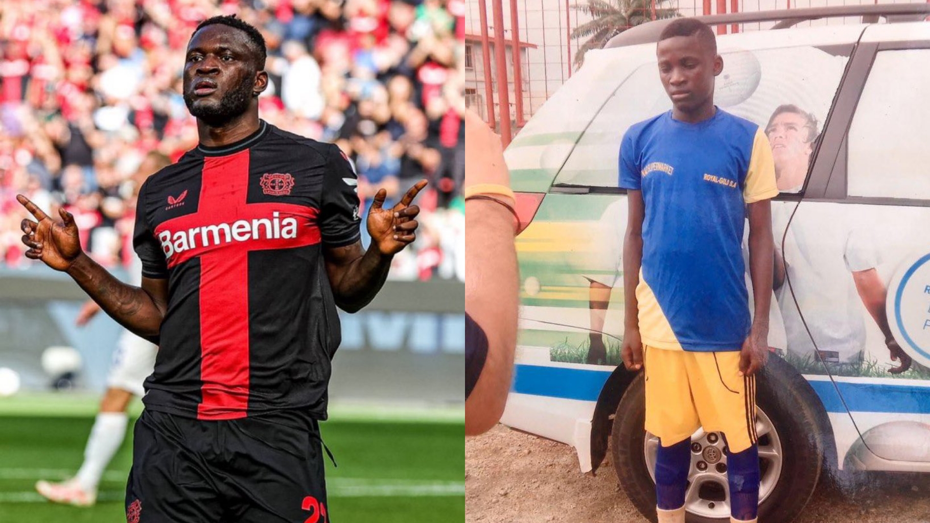 Reactions trails as Bayer Leverkusen’s forward, Victor Boniface shares his throwback photograph