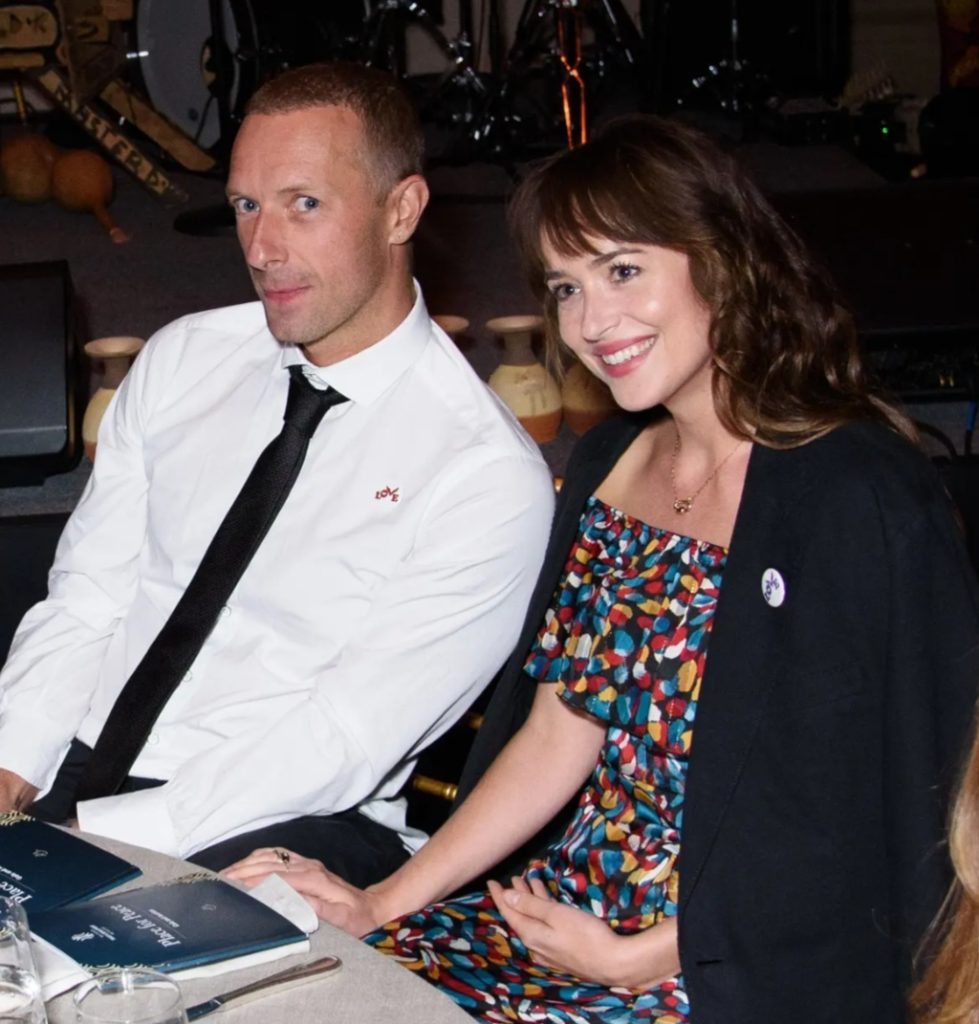 Chris Martin and Dakota Johnson