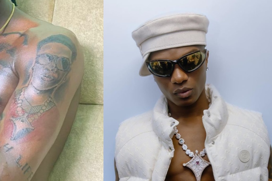 ‘He’s my idol’ – Amb Blinkz reveres Wizkid by tattooing his face