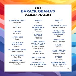 Barrack Obama 2024 summer playlist